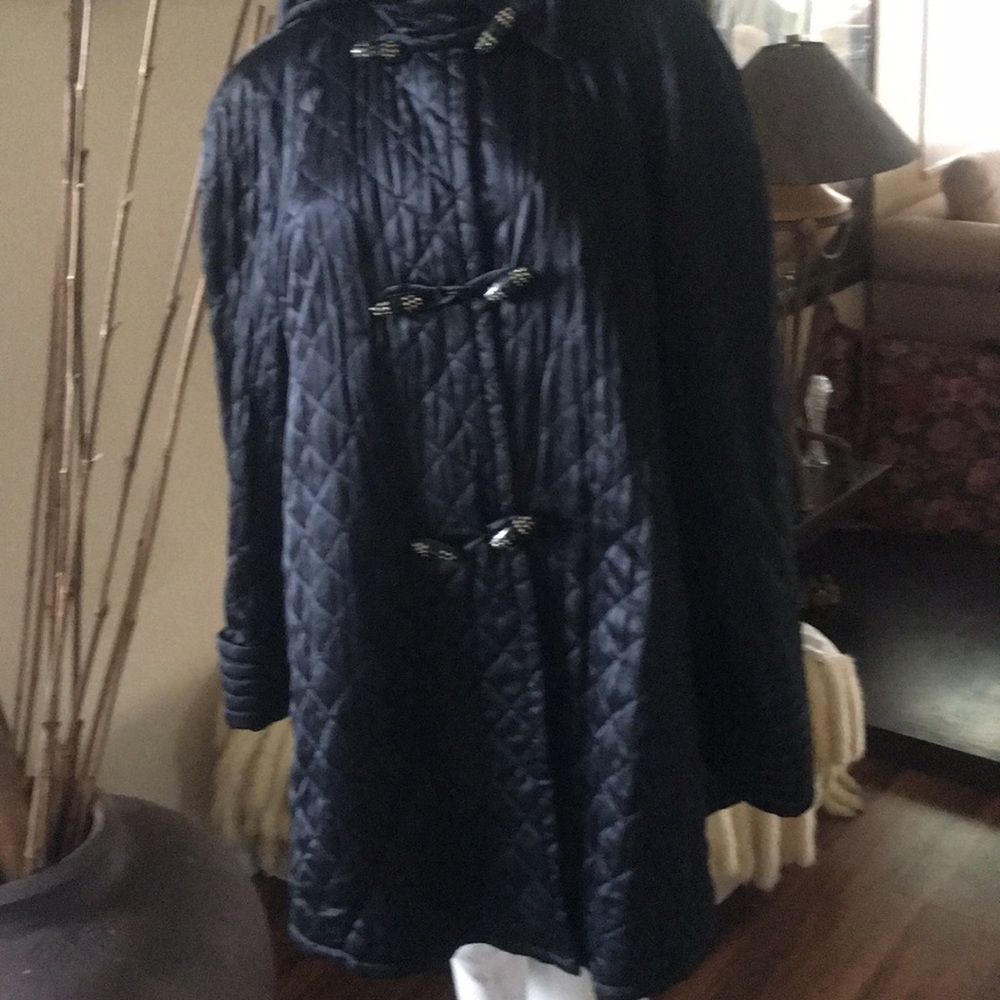Charmeuse black, satin silk Swing coat